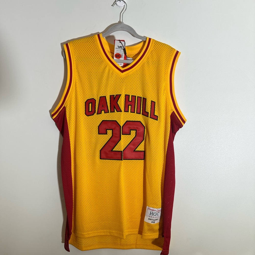 Oak Hill Yellow and Red Basketball Jersey